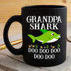 BigProStore Funny Grandpa Shark Doo Doo Doo Coffee Mug Mens Custom Father's Day Mother's Day Gift Idea BPS636 Black / 11oz Coffee Mug