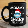 BigProStore Funny Mommy Shark Doo Doo Doo Coffee Mug Shark Wearing Santa Hat Womens Custom Father's Day Mother's Day Christmas Gift Idea BPS234 Black / 11oz Coffee Mug