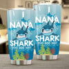 BigProStore Funny Nana Shark Doo Doo Doo Tumbler Womens Custom Father's Day Mother's Day Gift Idea BPS861 White / 20oz Steel Tumbler