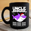 BigProStore Funny Uncle Shark Doo Doo Doo Coffee Mug Shark Wearing Santa Hat Mens Custom Father's Day Mother's Day Christmas Gift Idea BPS442 Black / 11oz Coffee Mug