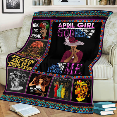 April Girl God Designed Created Blesses Me Blanket
