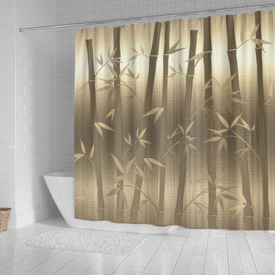 BigProStore Bamboo Bathroom Sets Fantastic Gold Look Bamboo Plant Nature Shower Curtain Ocean Bath Decor Shower Curtain