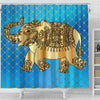 BigProStore Elephant Shower Curtain Golden Elephant Bathroom Decor Shower Curtain / Small (165x180cm | 65x72in) Shower Curtain