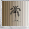BigProStore Shower Curtain Decor Golden Palm Tree Shower Curtain Small Bathroom Decor Ideas Beach Shower Curtain / Small (165x180cm | 65x72in) Beach Shower Curtain