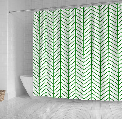 BigProStore Bathroom Curtain Green Herringbone Shower Curtain Bathroom Curtains Herringbone Shower Curtain / Small (165x180cm | 65x72in) Herringbone Shower Curtain