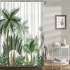 BigProStore Palm Print Shower Curtain Green Palm Tree Plant Summer Polyester Waterproof Bathroom Curtain 3 Sizes Palm Tree Shower Curtain / Small (165x180cm | 65x72in) Palm Tree Shower Curtain