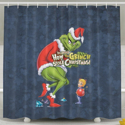 BigProStore Mr Grinch Shower Curtain Grinch Stole Christmas Polyester Water Proof Material Bathroom Curtain 3 Sizes Grinch Shower Curtain / Small (165x180cm | 65x72in) Grinch Shower Curtain