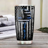 BigProStore Personalized Cop Tumbler Cups Police Back The Blue Custom Printed Tumbler Double Wall Cup 20 Oz 20 oz Personalized Police Tumbler Cup