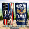 BigProStore Personalized Cop Coffee Tumbler Police I Back The Blue For My Family Custom Printed Tumbler Double Wall Cup 20 Oz 20 oz Personalized Police Tumbler Cup