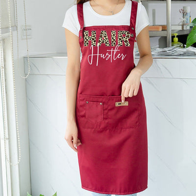 BigProStore Hairdresser Apron Hair Hustler Personalized Hair stylist Apron With Pockets BPS2627 Red Apron