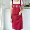 BigProStore Hairdresser Apron Hairstylist Tools And Flowers Custom Salon Apron BPS6820 Red Apron