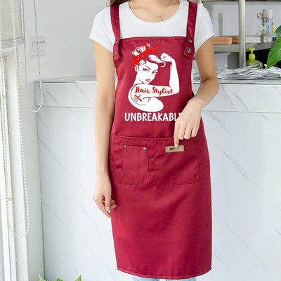 BigProStore Hairstylist Apron Hairstylist Unbreakable Custom Salon Aprons With Pockets BPS9278 Red Apron