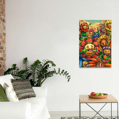 BigProStore Sunflower Motivational Canvas Happy Sunflowers Wall Art And Decor Canvas / 24" x 36" Canvas