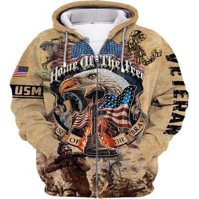 BigProStore United States Marine Corps Apparel Honor Of The Free Usa Army Hoodie - Sweatshirt - Tshirt - Zip Hoodie Zip Hoodie / S
