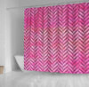BigProStore Bathroom Curtain Hot Pink Glitter Herringbone Shower Curtain Bathroom Accessories Herringbone Shower Curtain / Small (165x180cm | 65x72in) Herringbone Shower Curtain