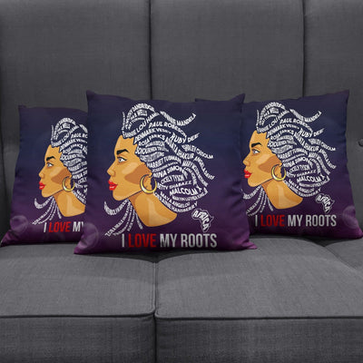 BigProStore African Throw Pillows I Love My Roots Afro Girls Square Throw Pillow African Style Cushions Throw Pillows