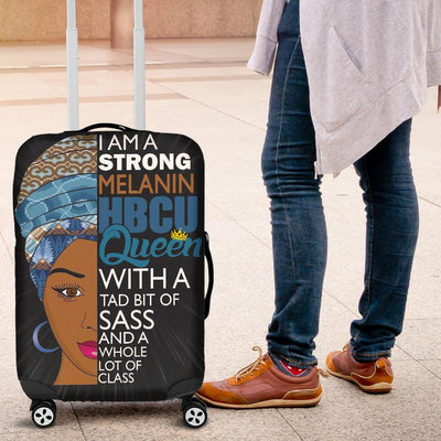 I Am A Strong Melanin HBCU Queen Travel Luggage Cover Suitcase Protector