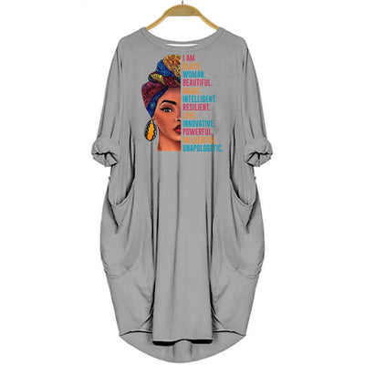 BigProStore Beautiful Magic Black Woman Shirt Summer Dress for Afro Girls Gray / S (4-6 US)(8 UK) Women Dress