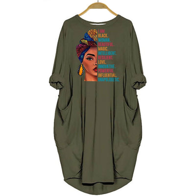 BigProStore Beautiful Magic Black Woman Shirt Summer Dress for Afro Girls Green / S (4-6 US)(8 UK) Women Dress
