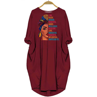 BigProStore Beautiful Magic Black Woman Shirt Summer Dress for Afro Girls Red / S (4-6 US)(8 UK) Women Dress