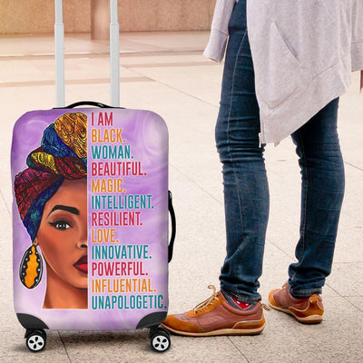 I Am Black Woman Beautiful Magic Travel Luggage Cover Suitcase Protector