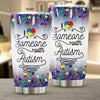 BigProStore I Love Someone with Autism Tumbler Cup 2020 Gift Day April BPS852 White / 20oz Steel Tumbler