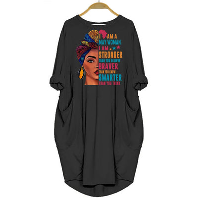 I am A May Woman I am Stronger Than You Believe Women Pocket Dress