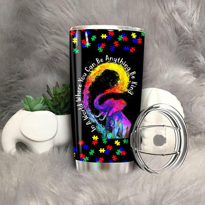 BigProStore In A World Where You Can Be Anything Be Kind Hippies Gifts Tumbler BPS130 Black / 20oz Steel Tumbler