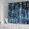 BigProStore Bamboo Decor Bathroom Sets Beautiful Indigo Katagami Bamboo Print Shower Curtain Ocean Bath Decor Shower Curtain
