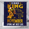 BigProStore Inspired A Black King Was Born In November African American Bathroom Shower Curtains Afrocentric Bathroom Decor BPS218 Small (165x180cm | 65x72in) Shower Curtain