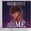 BigProStore Inspired Afro Girl God Designed Created Blessed Heals Defends Forgives Loves Me African American Themed Shower Curtains Afrocentric Bathroom Decor BPS019 Shower Curtain