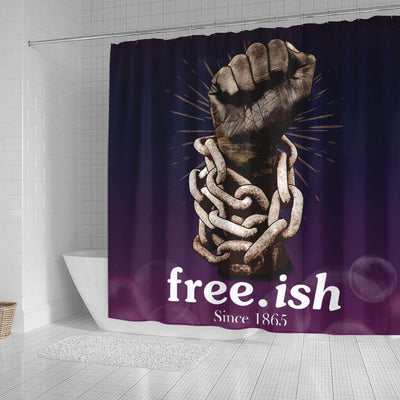 BigProStore Inspired Freeish Since 1865 African American Inspired Shower Curtains Afro Bathroom Accessories BPS120 Small (165x180cm | 65x72in) Shower Curtain