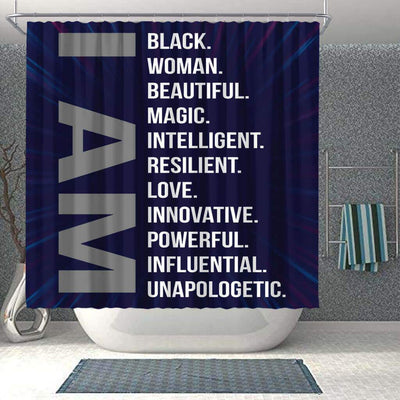 BigProStore Inspired I Am Black Beautiful Magic Intelligent Woman African American Art Shower Curtains Afrocentric Bathroom Accessories BPS129 Shower Curtain