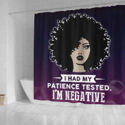BigProStore Inspired I Had My Patience Tested I'm Negative African American Shower Curtain Afro Bathroom Accessories BPS136 Small (165x180cm | 65x72in) Shower Curtain