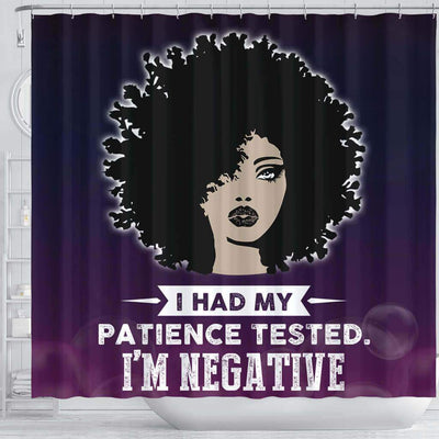 BigProStore Inspired I Had My Patience Tested I'm Negative African American Shower Curtain Afro Bathroom Accessories BPS136 Shower Curtain