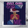 BigProStore Inspired July Girl God Designed Created Blesses Heals Defends Me African American Shower Curtain Afrocentric Bathroom Accessories BPS155 Small (165x180cm | 65x72in) Shower Curtain