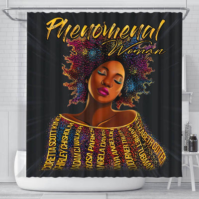 BigProStore Inspired Phenomenal Woman Afro Girl Art Shower Curtains African American African Bathroom Accessories BPS189 Small (165x180cm | 65x72in) Shower Curtain