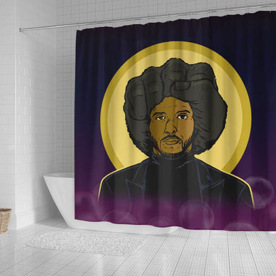 BigProStore Inspired Pro Black Power Afro Male African American Inspired Shower Curtains African Bathroom Decor BPS196 Small (165x180cm | 65x72in) Shower Curtain