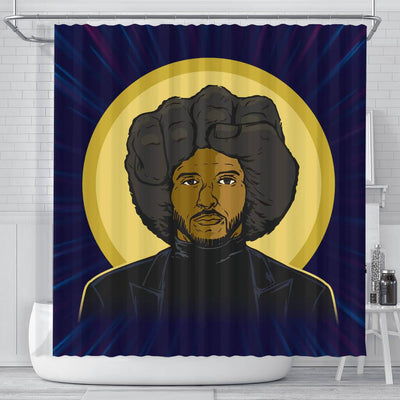 BigProStore Inspired Pro Black Power Afro Male African Style Shower Curtains Afro Bathroom Accessories BPS196 Small (165x180cm | 65x72in) Shower Curtain