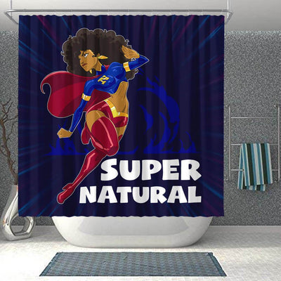 BigProStore Inspired Super Natural Afro Girl African American Themed Shower Curtains Afrocentric Style Designs BPS215 Shower Curtain