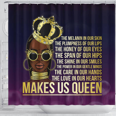 BigProStore Inspired The Melanin Is Our Skin Makes Us Queen African Style Shower Curtains Afro Bathroom Decor BPS221 Shower Curtain