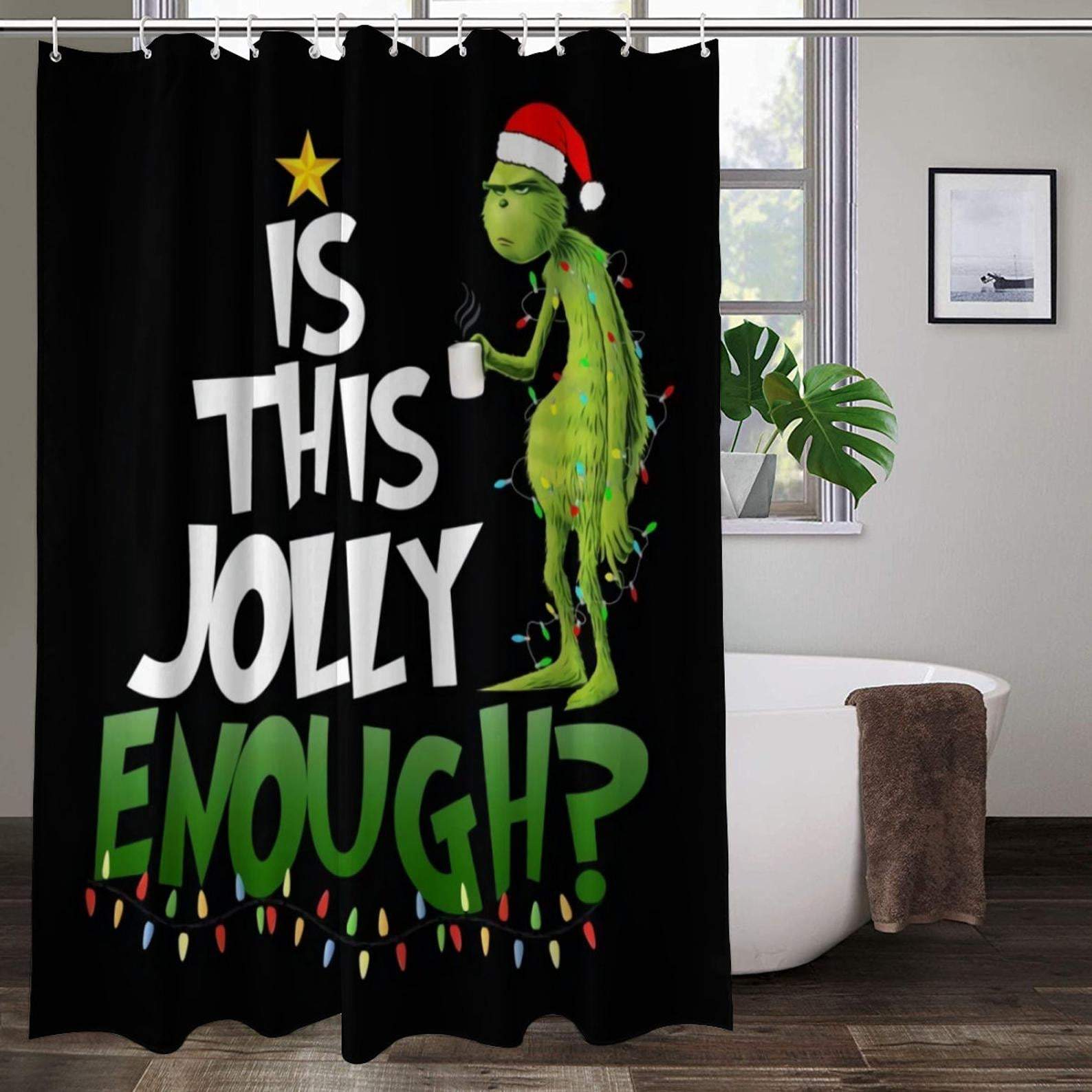 Grinch Print Shower Curtains Is This Jolly Enough Polyester