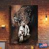 BigProStore Christian And The Lion Canvas Hold My Hand Wall Decor Canvas Christmas Present Canvas 4 Sizes Lion Of Judah