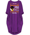 BigProStore African Print Dresses Juneteenth Black Women Because My Ancestor Weren't Free 1776 Cute Melanin Girl Long Sleeve Pocket Dress Afrocentric Clothing Purple / S (4-6 US)(8 UK) Women Dress