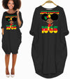 BigProStore African Dresses Juneteenth Celebrating 1865 Black Girl Kids Beautiful Black Girl Long Sleeve Pocket Dress Afrocentric Dress Styles Black / S (4-6 US)(8 UK) Women Dress