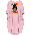 BigProStore Nice African Dresses Juneteenth Celebrating 1865 Cute Black Girls Kids Cute Melanin Girl Long Sleeve Pocket Dress Afrocentric Dress Styles Pink / S (4-6 US)(8 UK) Women Dress