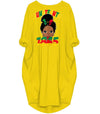 BigProStore Nice African Dresses Juneteenth Celebrating 1865 Cute Black Girls Kids Cute Melanin Girl Long Sleeve Pocket Dress Afrocentric Dress Styles Yellow / S (4-6 US)(8 UK) Women Dress