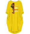 BigProStore Nice African Dresses Juneteenth Day Ancestors Free 1776 July 4th Black African Pretty Girl With Afro Long Sleeve Pocket Dress Afrocentric Dress Styles Yellow / S (4-6 US)(8 UK) Women Dress