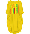 BigProStore African Dresses Juneteenth In Flag For Black History Day Pretty Black Girl Long Sleeve Pocket Dress African Print Dresses Styles Yellow / S (4-6 US)(8 UK) Women Dress