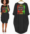 BigProStore African Fashion Dresses Juneteenth Is My Independence Day Black Women 4th Of July Beautiful Black Girl Long Sleeve Pocket Dress African Clothing Styles Black / S (4-6 US)(8 UK) Women Dress